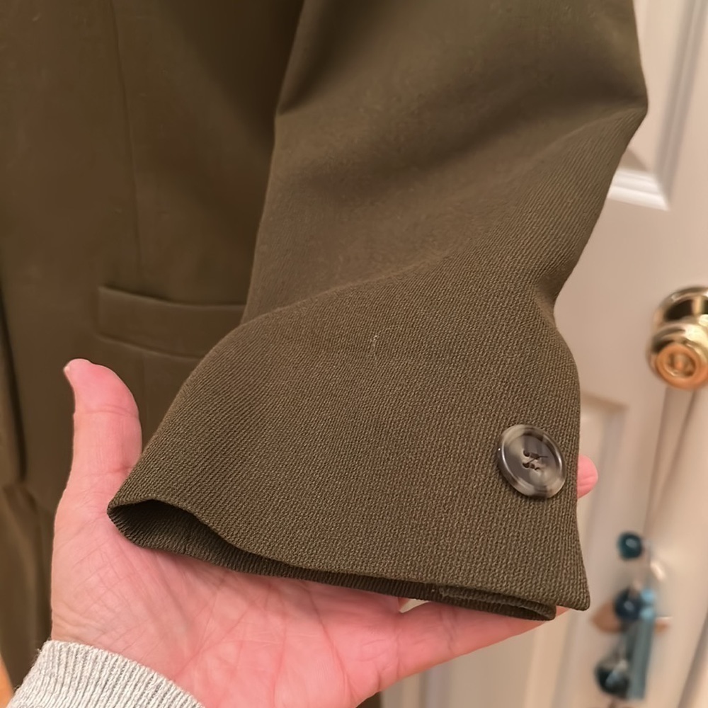 Burberrys Vintage Olive Green Wool Blend Pant Suit 6-10 - Picture 7 of 16